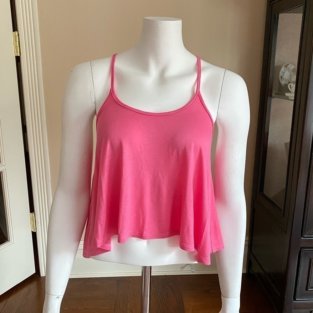Olivaceous pink racer back tank top